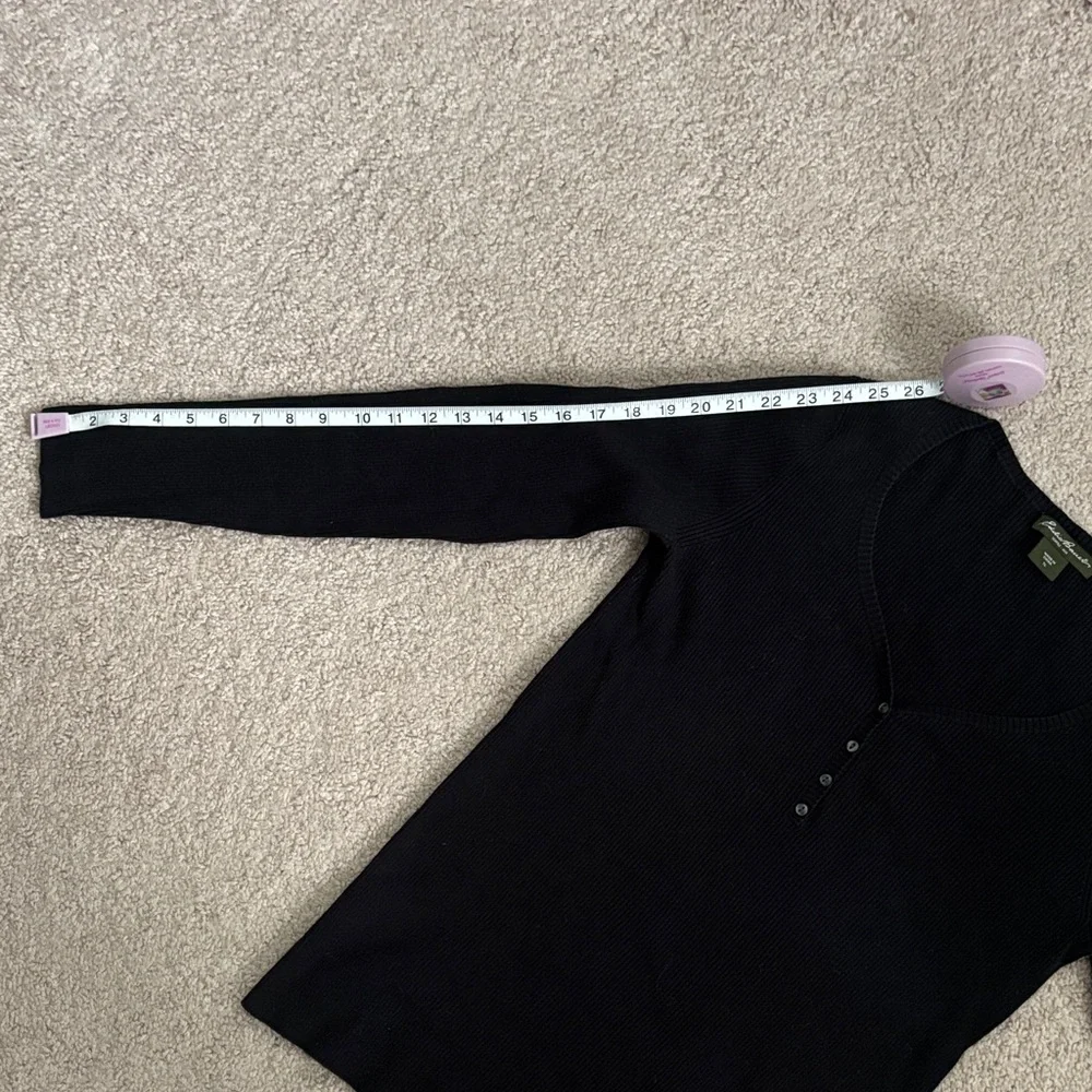 Eddie Bauer Black Ribbed Henley Sweater - Picture 6 of 6